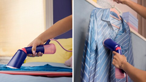 Plug & play: ready to use in seconds, no ironing board needed