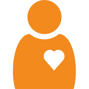 Person with heart icon